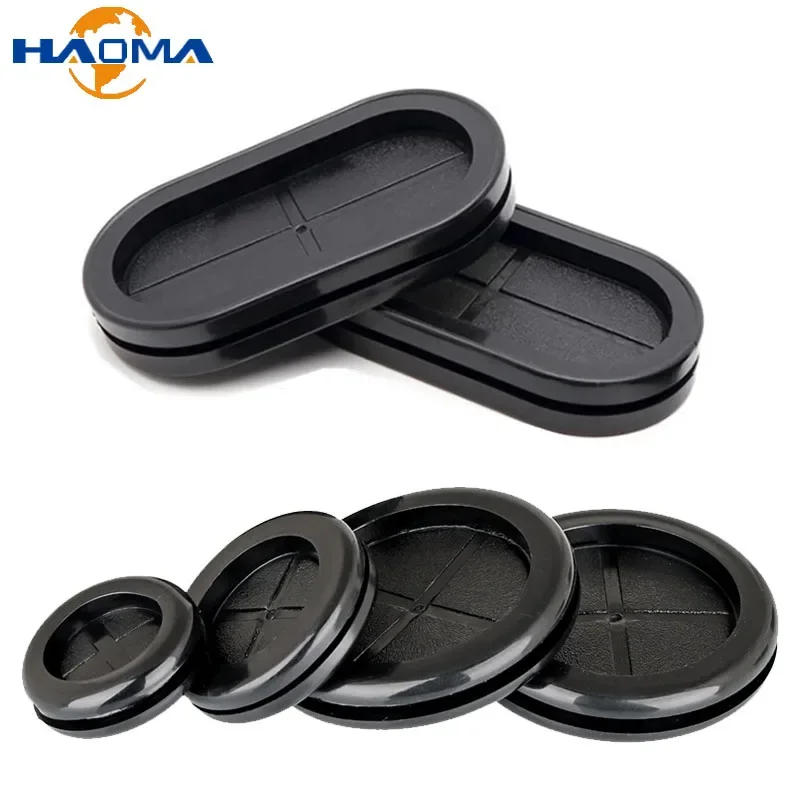 Black Rubber Grommet Double Side Closed Blind Plug Bungs Blanking Hole Wiring Cable Gasket Seal Assortment Set Protect Bushes