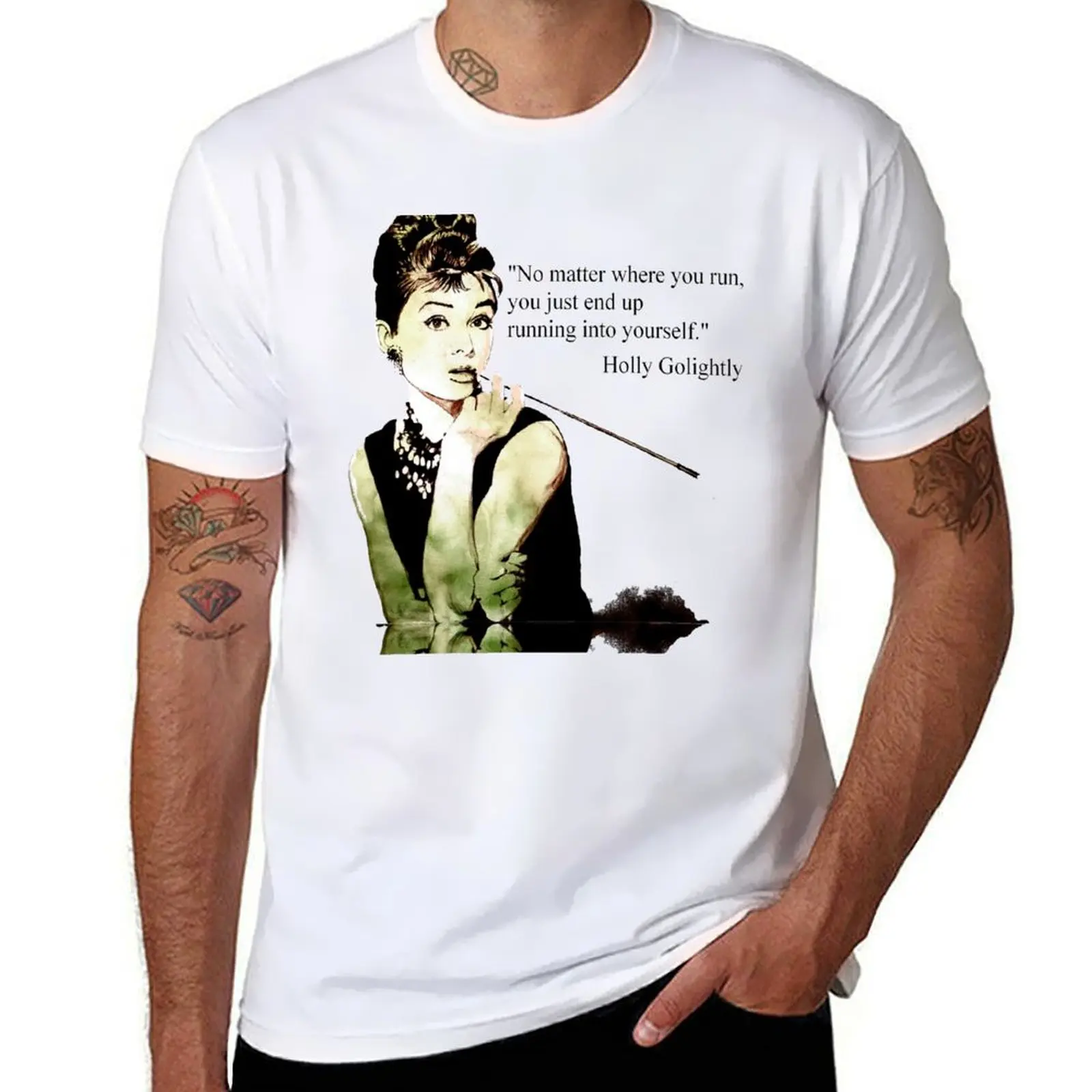 

Audrey Hepburn aka Holly Golightly - quote T-Shirt printed t shirts for man t shirts for man graphic vintage T-Shirt