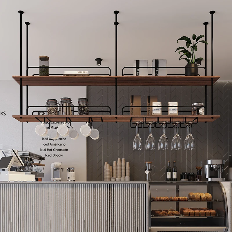 

Shelf Wall Bar Cabinet Wine Rack Bartender Coffee Metal Bar Cabinet Wine Rack Wood Drinks Botellero Vino Drinking Bar Furniture