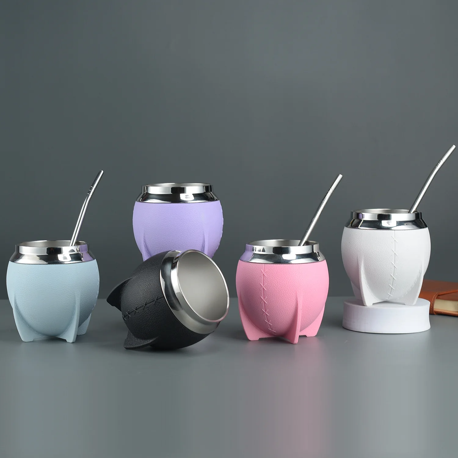 260ml double wall layer stainless steel yerba mate tea cup tumbler rocket coffee cup coffee tumbler no straw