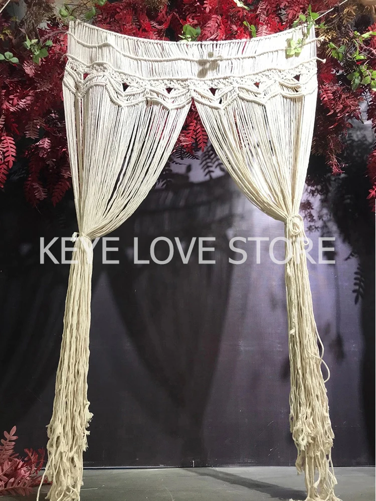 Macrame Tapestry Cotton Woven Hand Woven Wedding Window Forest Party Background Door Curtains For Room Tapestry Bohemian