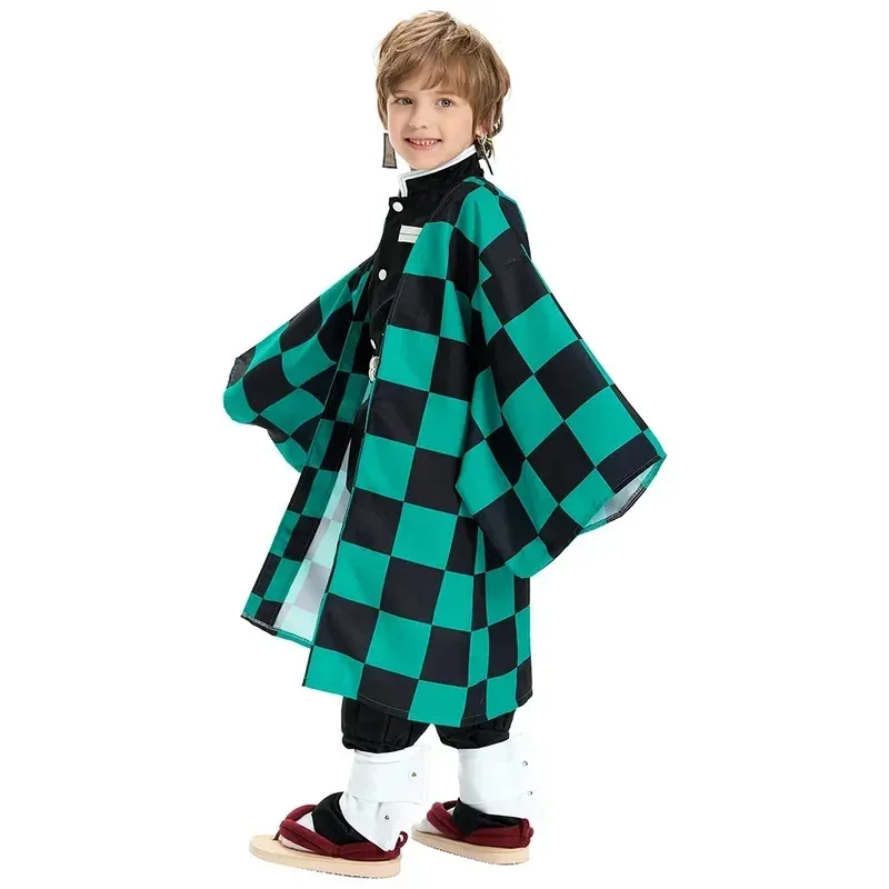 

Cosplay Children's costume Anime Selling Killer Kimetsu No Yeyang Kamido Tanjiro Kimono costume Set Carnival Halloween Clothes