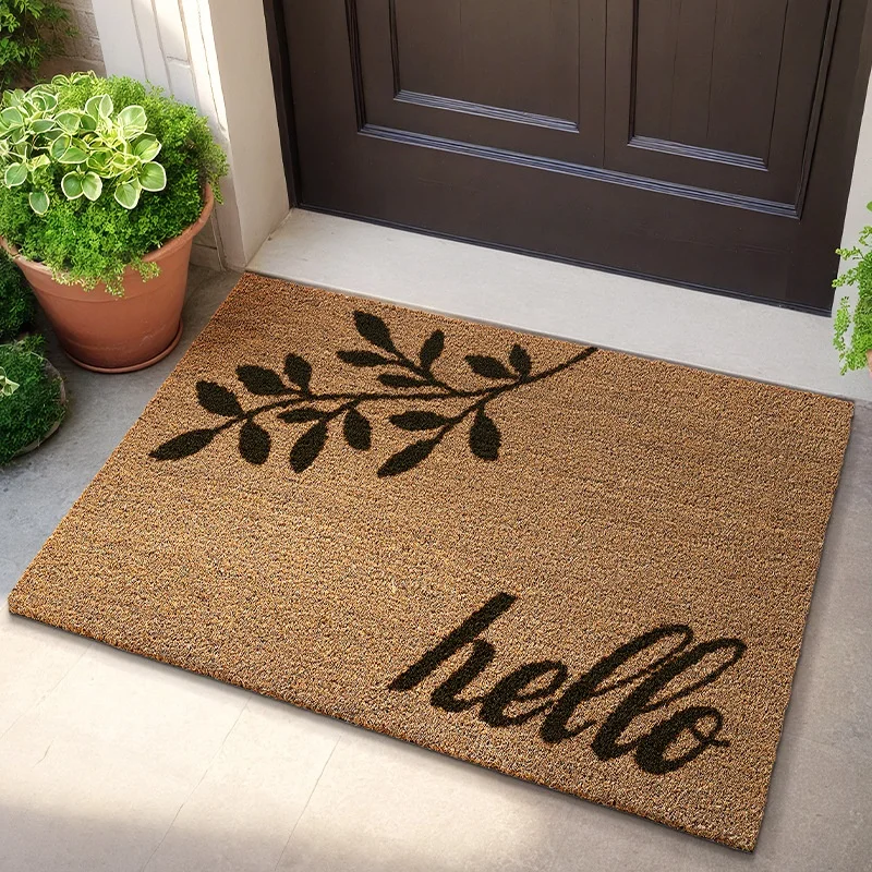 Newest Vintage Floral Border Floor Mat Coconut Coir Doormat May God Bless This Home Entry Floor Mat