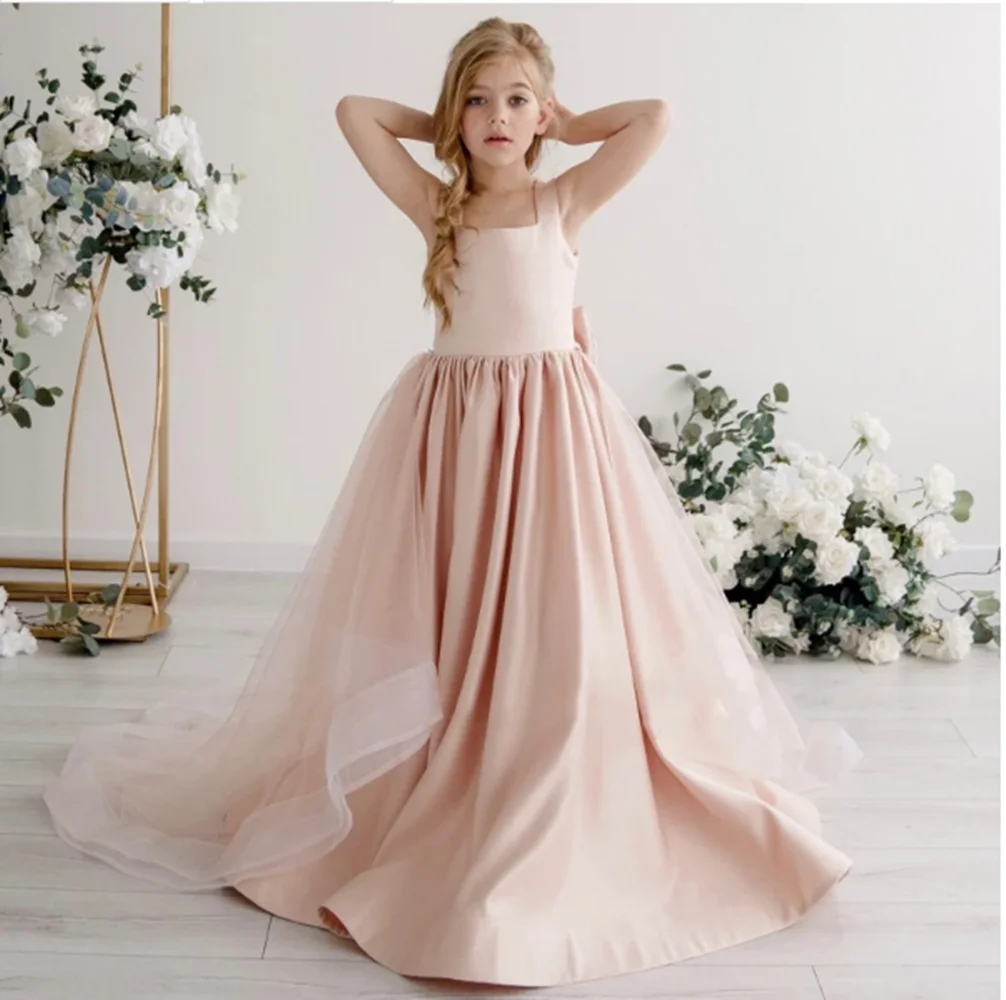 Flower Girl Dresses Ball  Wedding Party Appliqued Extra Puffy Princess Holy First Communion Dress