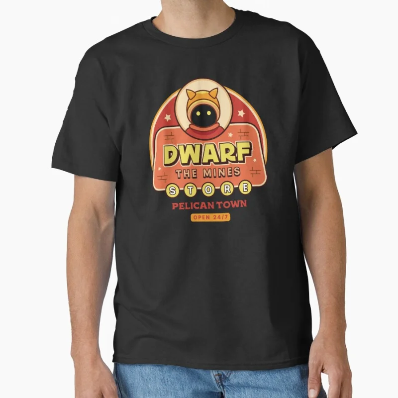 

Dwarf The Mines Merchant farming game Stardew valley pelican town cute rpg video game cartoon T Shirt large size Adult tops