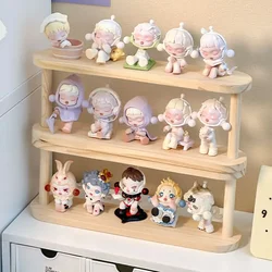 Double Layered Wooden Handmade Storage Rack Household Bedroom Desktop Perfume Cosmetics Toy Doll Arrangement Display Rack