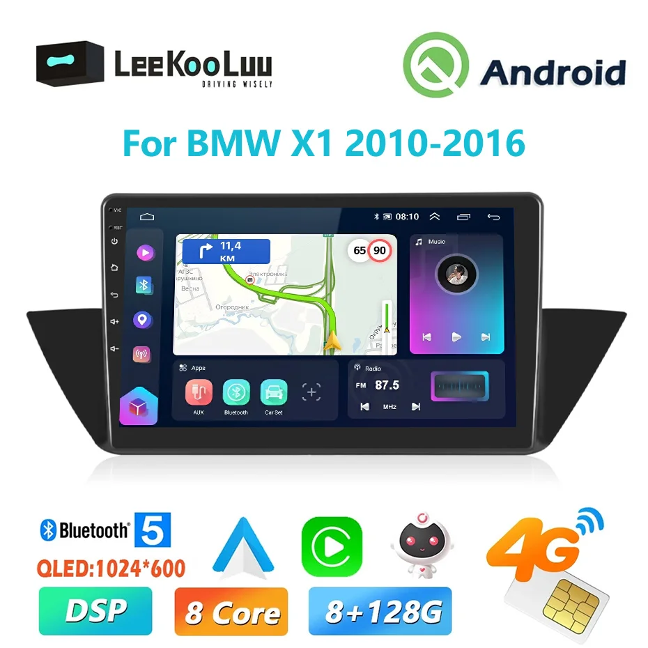 

LeeKooLuu 8G+128G CarPlay For BMW X1 2010-2016 Android Car Radio 4G WIFI Multimedia Video Player 2Din Head Unit GPS Stereo