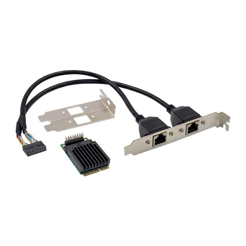 ABRI-I211-T2 Mini PCIE To 2 Port RJ45 Gigabit Ethernet Network Card RJ45 Gigabit Server Industrial Control Network Card