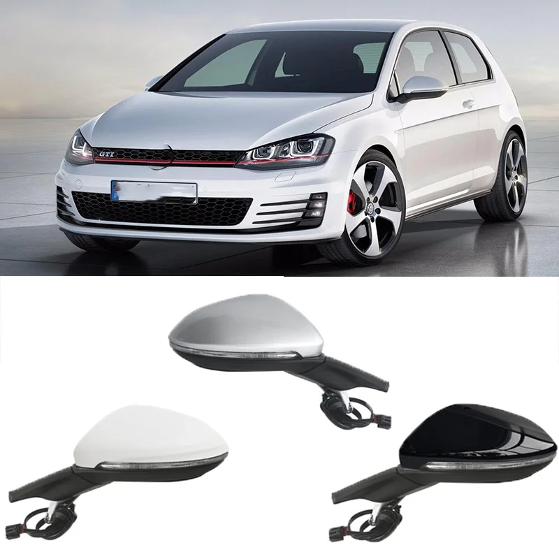 Zespół lusterka wstecznego do VW Golf 7 MK7 2014 2015 2016 5GG857507A, obudowa, ramka, szkło, soczewka z funkcją podgrzewania