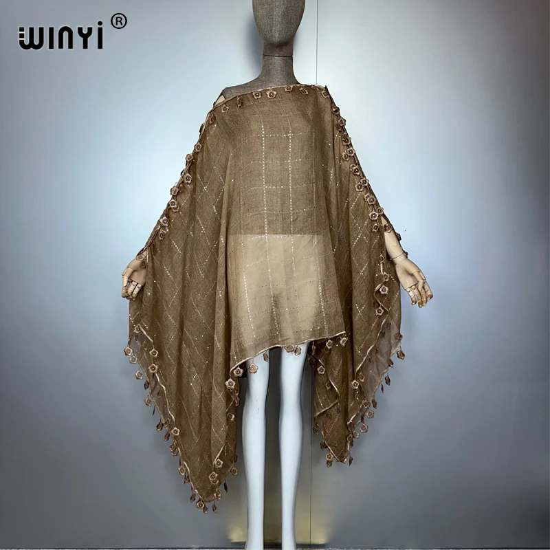 Winyi vestido beachwear topo praia cobrir kaftan maxi vestidos das mulheres abaya dubai luxo mulher muçulmana roupas de praia