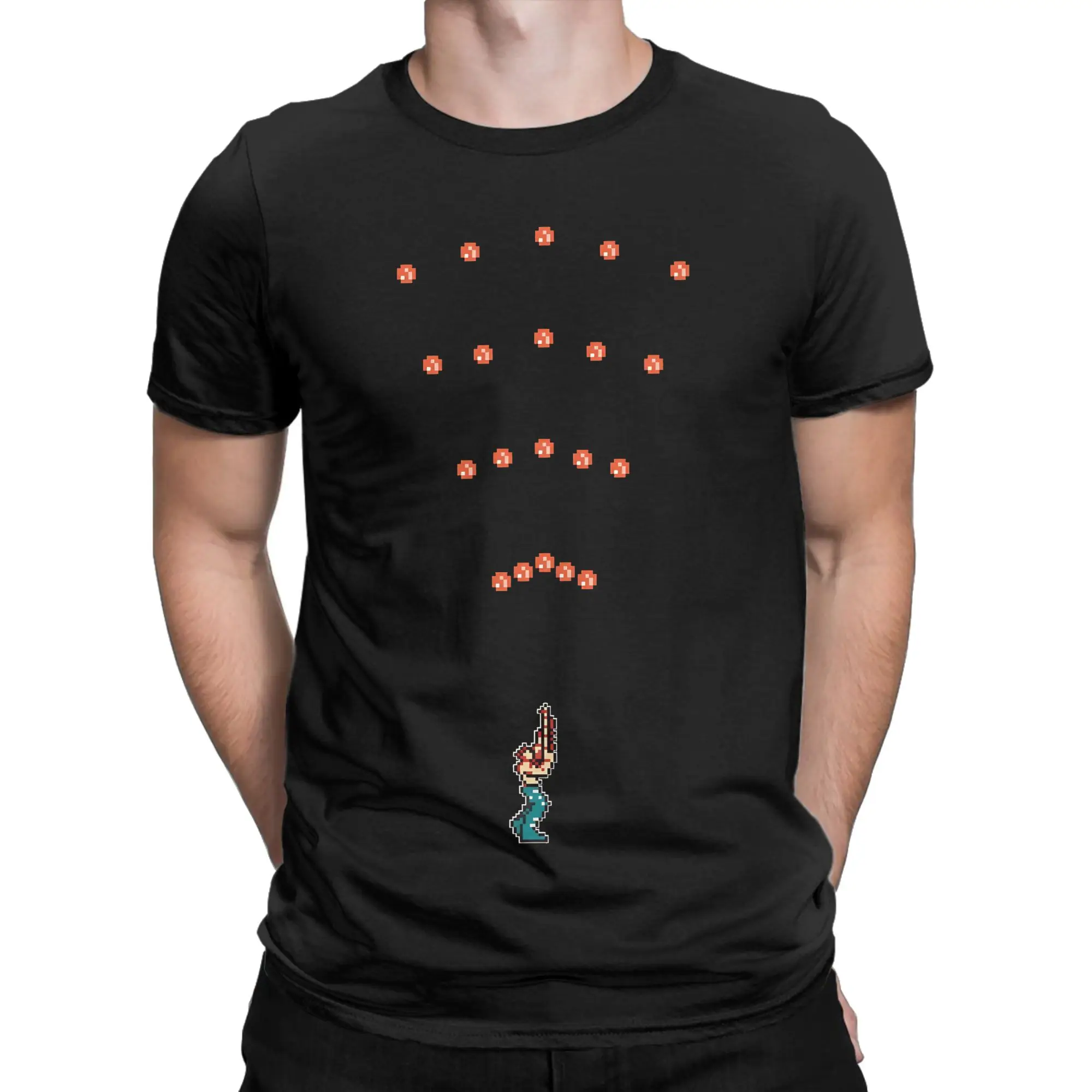Hit Me With Your Spread Shot Fire Away Essential Shirt Novelty Graphic 100% Cotton T-Shirt Contra NES Tops Tees For Men
