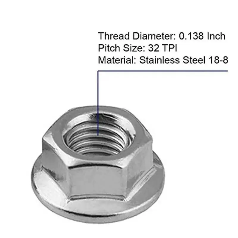 1/5pcs pollici 1/4 5/16 3/8 1/2 6-32 8-32 10-24 Unc America blocco a forma grossa metallo pesante Prevailling coppia flangia dado esagonale