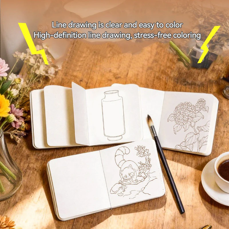 Children's Graffiti Painting Book 20/100 Sheets Watercolor Painting Coloring Book Cartoon Drawing Learning DIY Coloring Gift