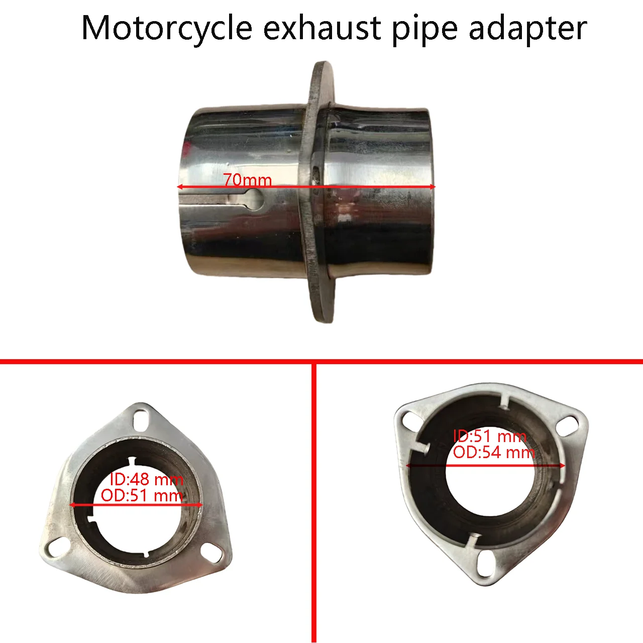 Motorcycle Exhaust Pipe Adapter Stainless Steel Motorcycle Muffler Pipe Welding Pipe