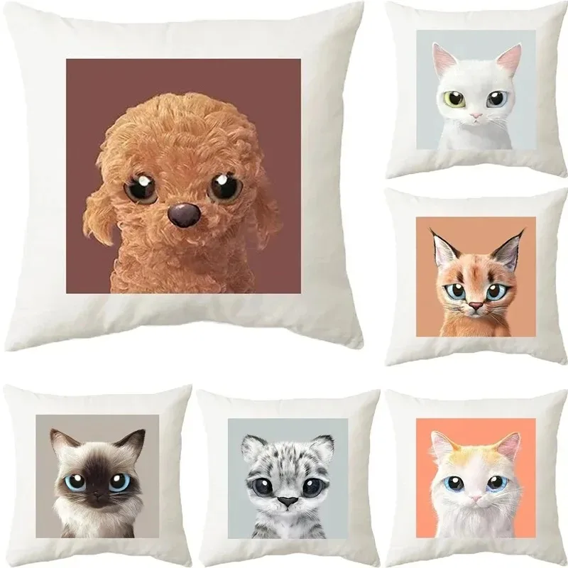 Cute Cat Pet Decorative Pillowcase Car Ornaments Office Living Room Home Pillowcase