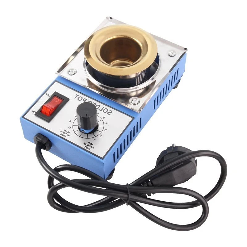 [NEWA64Z!】 Adjustable Temperature Range 200-450° C Tin Melting Furnace Lead-Free Welding Soldering Bath Tool EU Plug Solder