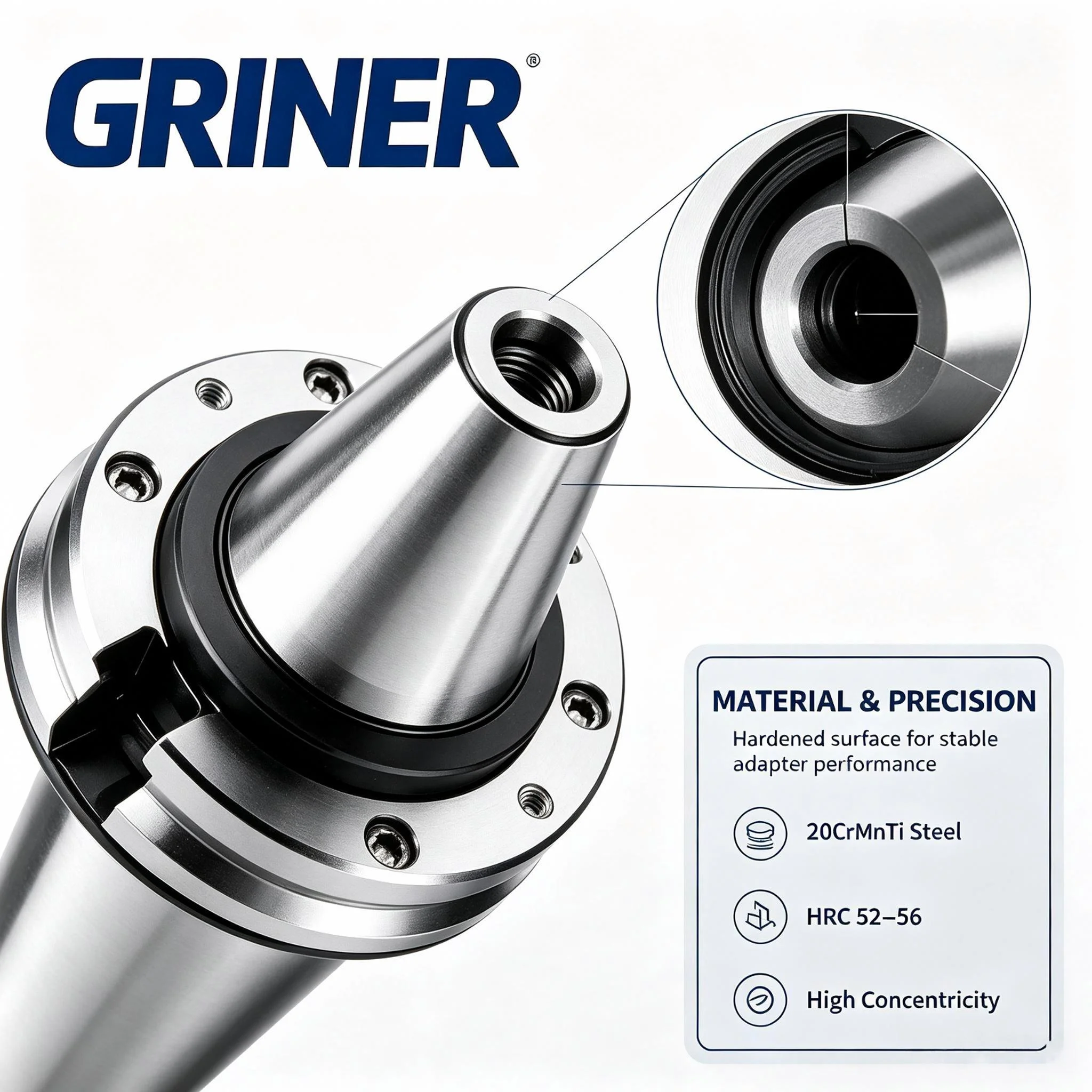 GRINER BT50 To BT40 Reduction Adapter Sleeve CNC Spindle Transition Taper Sleeve For Machining Center