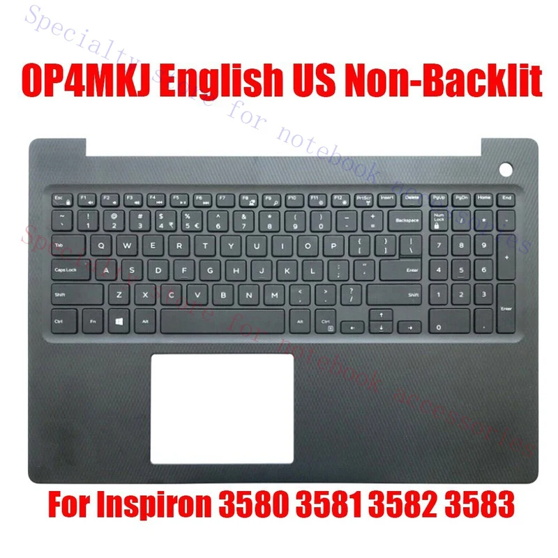 A+  For Dell Inspiron 15 3000 3583 P4MKJ 0P4MKJ Black Palmrest Non-Backlit Keyboard