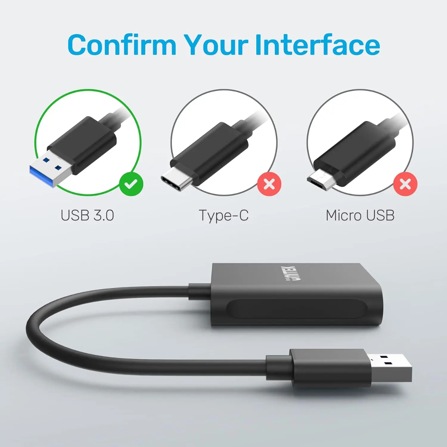 Lector de tarjetas USB 3,0 tipo A SDHC/SDXC/Micro SD/CF, Cable de 120CM para ordenador portátil, PC, Multi OTG inteligente