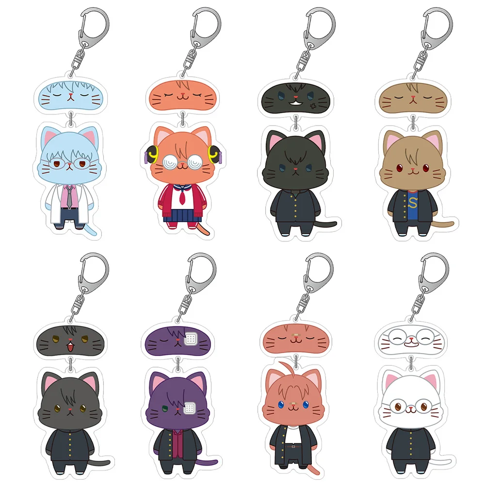 

Gin Tama 3-nen Z-gumi Ginpachi-sensei Kagura Ginpachi Sakata Toshiro Hijikata Sougo Okita Double Acrylic keychain Anime Toy gift