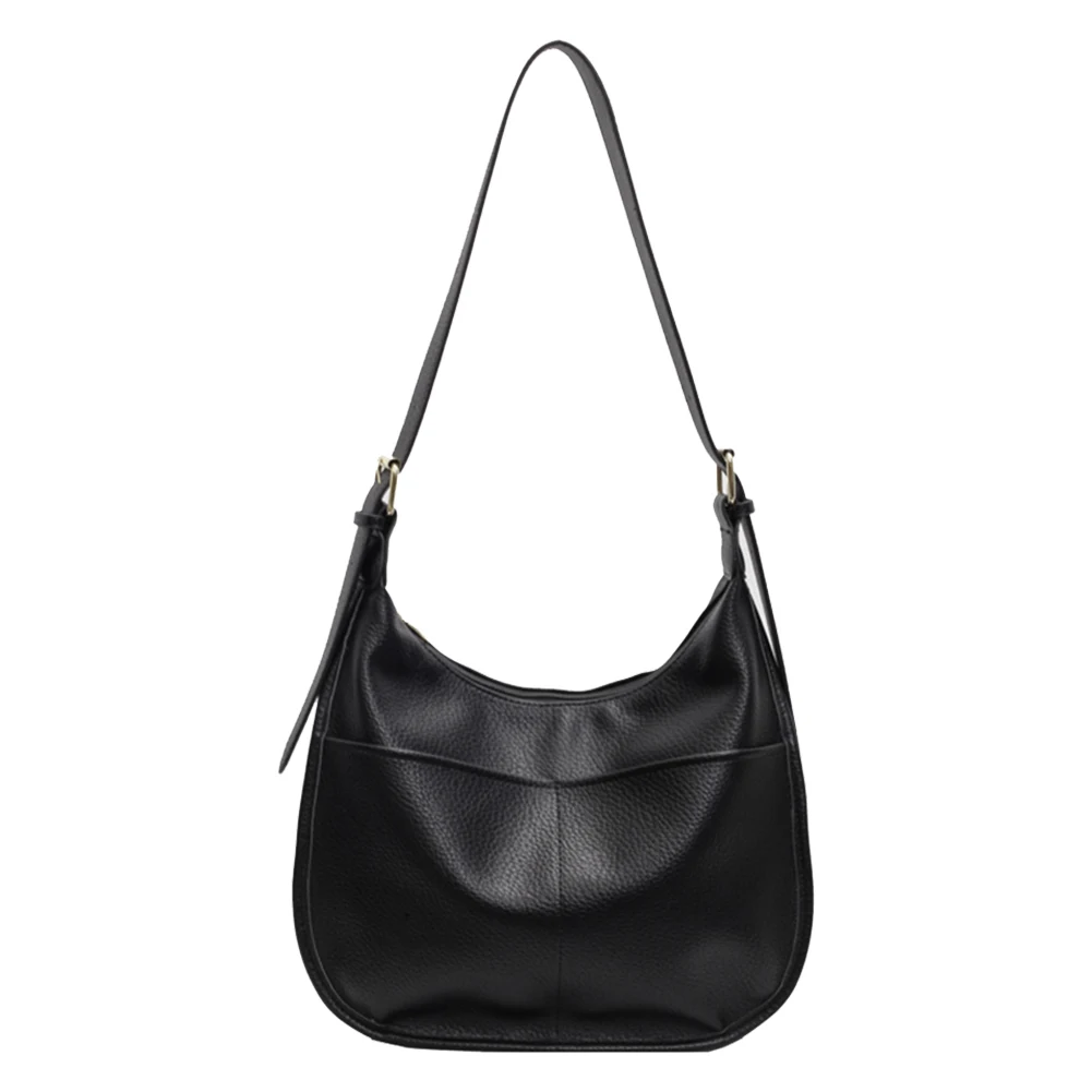 

Shoulder Bag for Men Women Adjustable Strap Crossbody Bag PU Leather with Multi-Pockets Zipper Underarm Bag for Work Travel