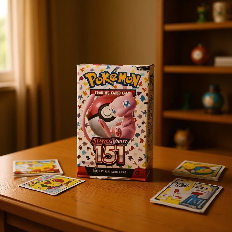 Caja de Sobres de Pokémon Scarlet & Violet 151, Juego de Cartas Coleccionables, Mew, Pikachu, Charizard, Juguetes Premium Coleccionables para Coleccionistas de Anime