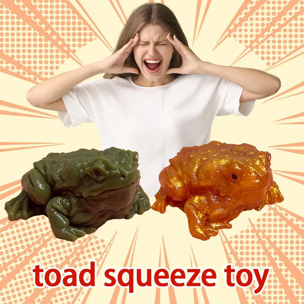 Squeeze Fidget Toy 1/5Realistic Frog Green Witch Toad Halloween Prop Soft TPR Figurine Frog Statue Prank Gift Indoor Decoration