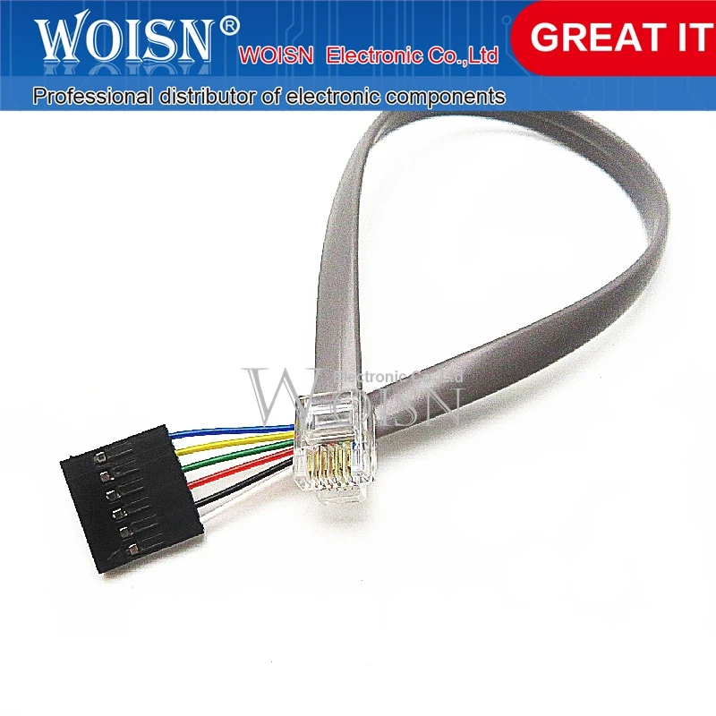 ICSP crystal plug RJ11 to SIP6 download cable/socket cable for ICD3 ICD2 PICKIT3