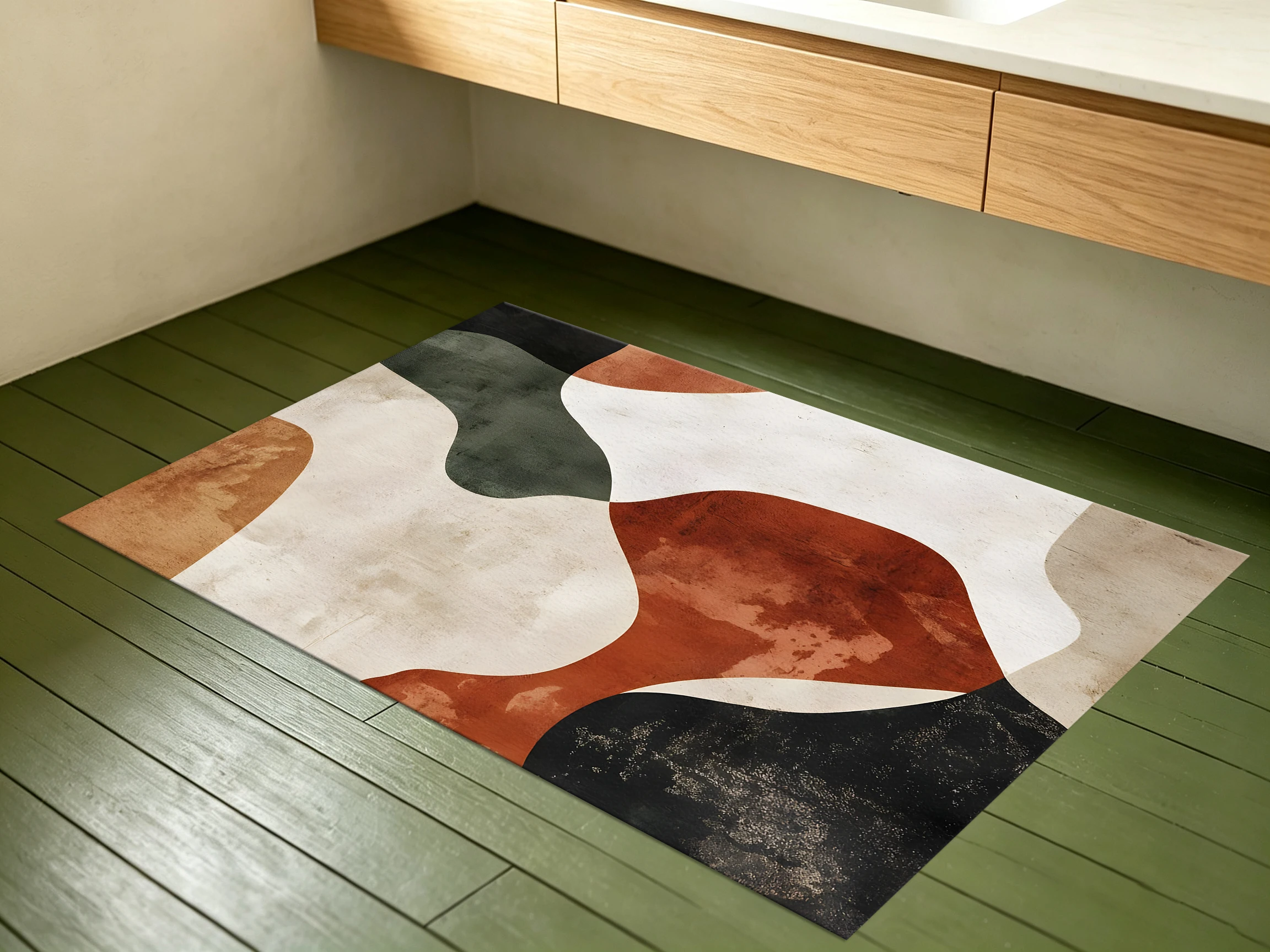 2D Large Carpet Morandi Irregular Patchwork Color Block Modern Minimalist for Living Room Bedroom
