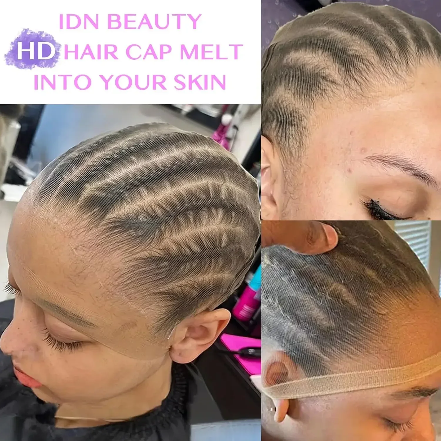 2/100PCS Skin Melt HD Wig Cap Stretchable Thin Durable Invisible Hair Net Lightweight Comfy for All Head Sizes Cosplay Net Cap