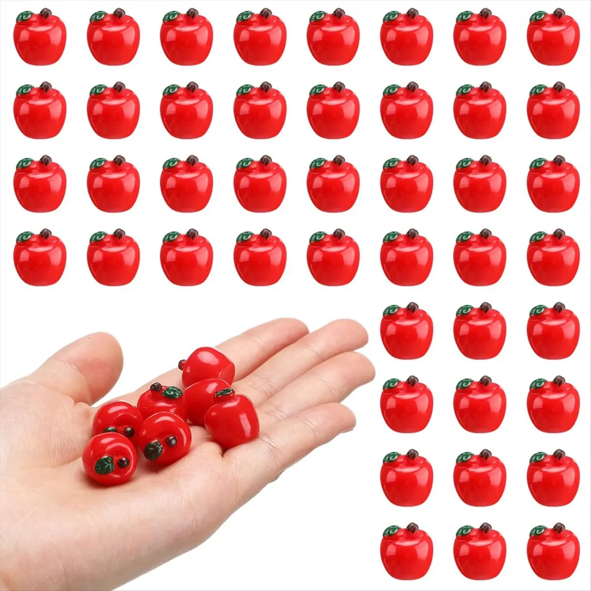 

*CLOS 60Pc Mini Apple for Crafts Back to School Resin Charms Tiny Resin Apples Decor for DIY Craft Hairpin School Party Decor