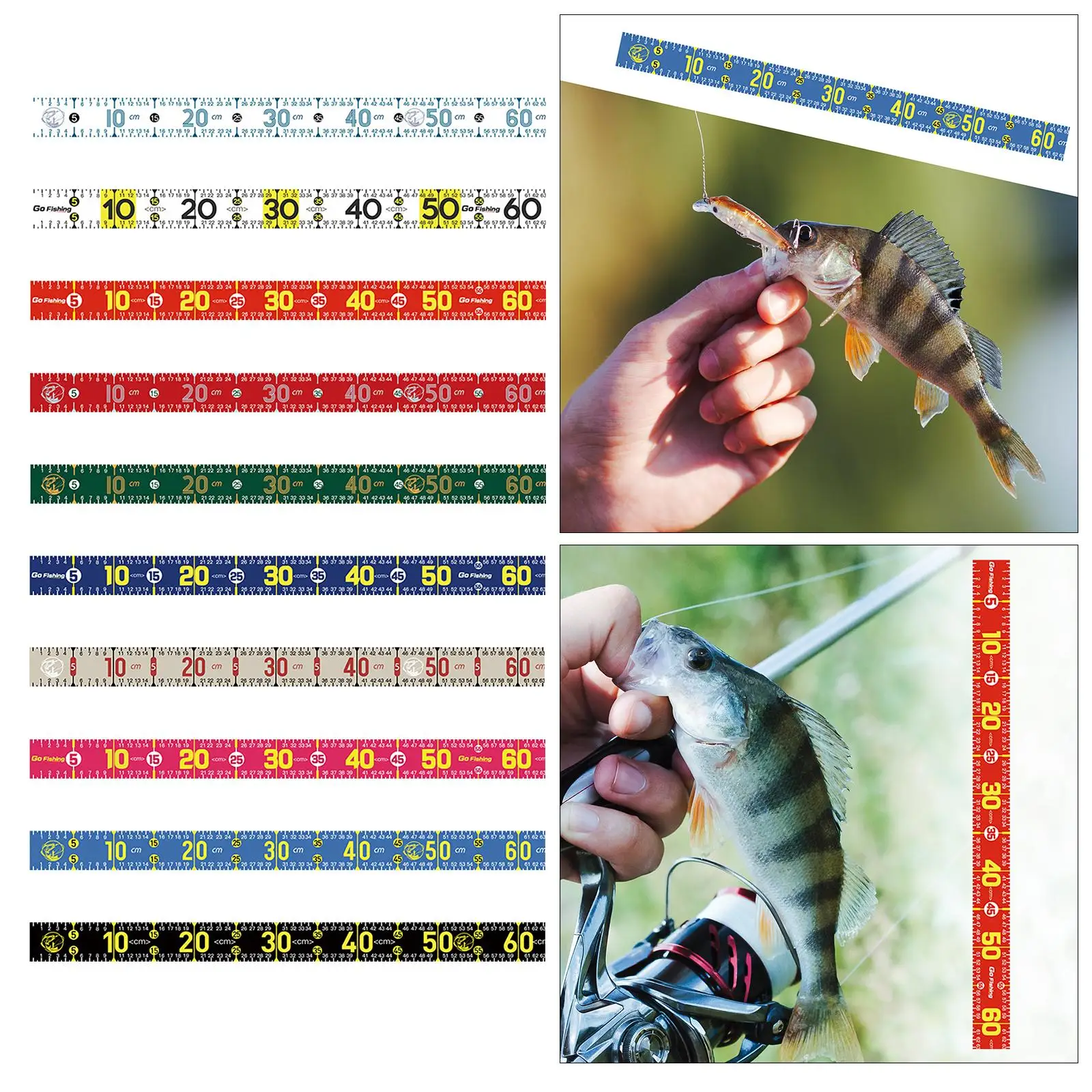 Self Adhesive Waterproof Fish Tape Ruler PVC for Boats Folding Fishing Measurement Tool for Anglers