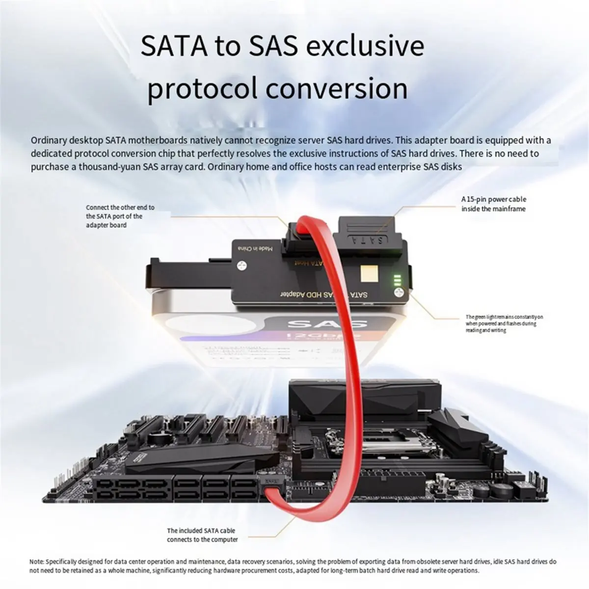 512-Sector 29PinSAS-to-SATA3.0 Adapter Board Supports 2.5