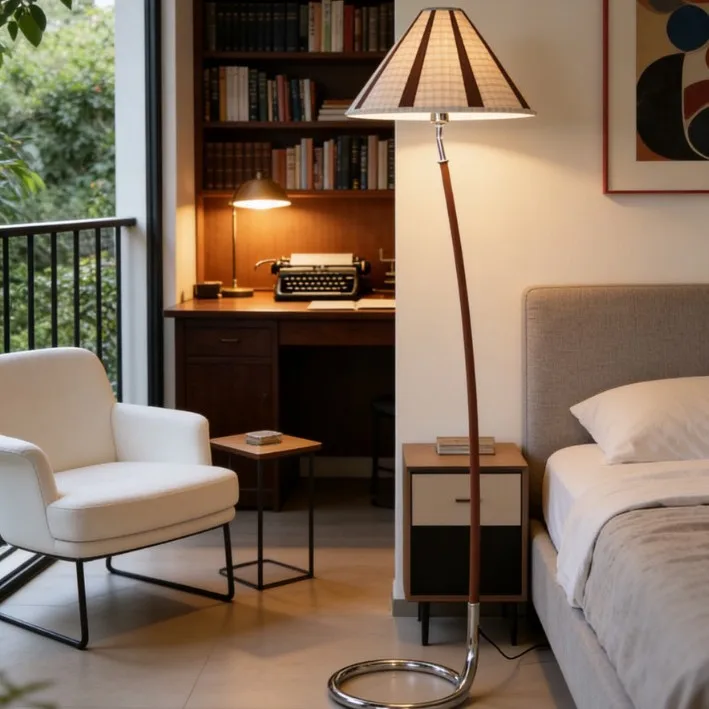 French Medieval Living Room Floor Lamp Sunset Atmosphere Lamp Bedroom Bedside Designer Retro Sofa Vertical Table Lamp