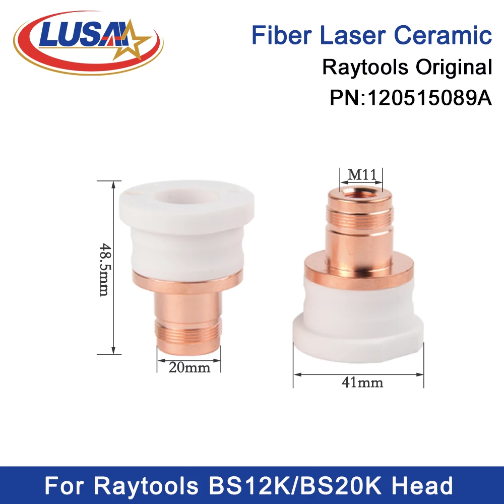 LUSAI-Soporte de boquilla de cerámica láser Original Raytools, cabezal de corte láser de fibra BS12K/BS20K, 120515089A, D41mm, M11