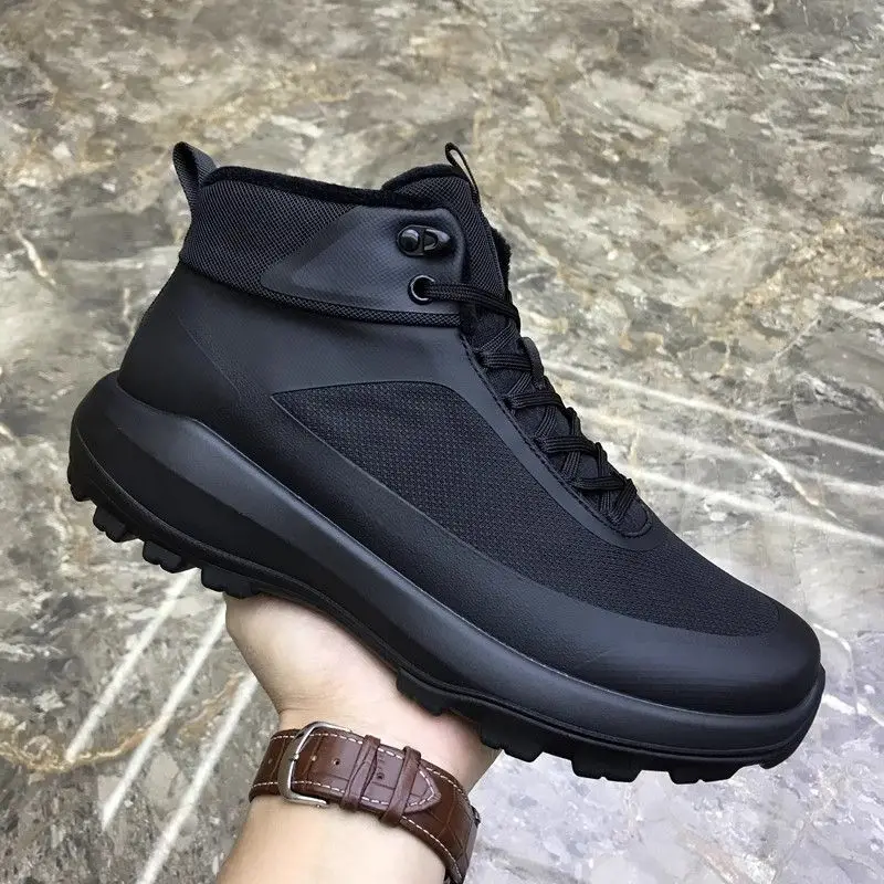 

Men's Mid-Cut High-Top Hiking Shoes Comfortable Soft Bottom Casual Commuter Sports Shoes Trendy Style All-Season round Toe