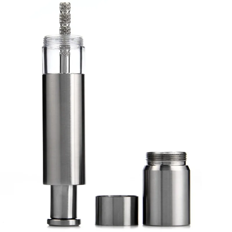 Popular Manual Salt and Pepper Grinder Set Thumb Push Pepper Mill Stainless Steel Spice Sauce Grinders With Metal Holder