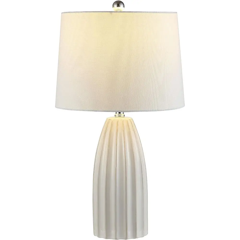 Elegant Ivory 26-inch LED Table Lamp for Bedroom, Living Room, and Office, with Included Bulb