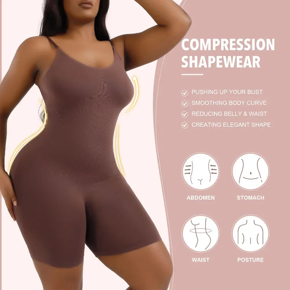 Bodysuit pembentuk tubuh wanita, untuk kontrol perut mulus ukuran besar pelatih pinggang Shapewear Bodysuit