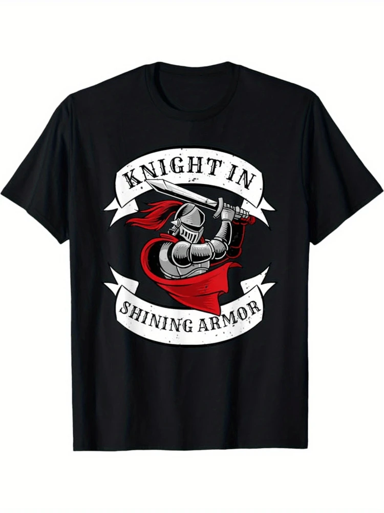 

Featuring a Knight in Shining Armor Design,Templar Knight Sword design-100% cotton O-neck short sleeve printed men's T-shirt.