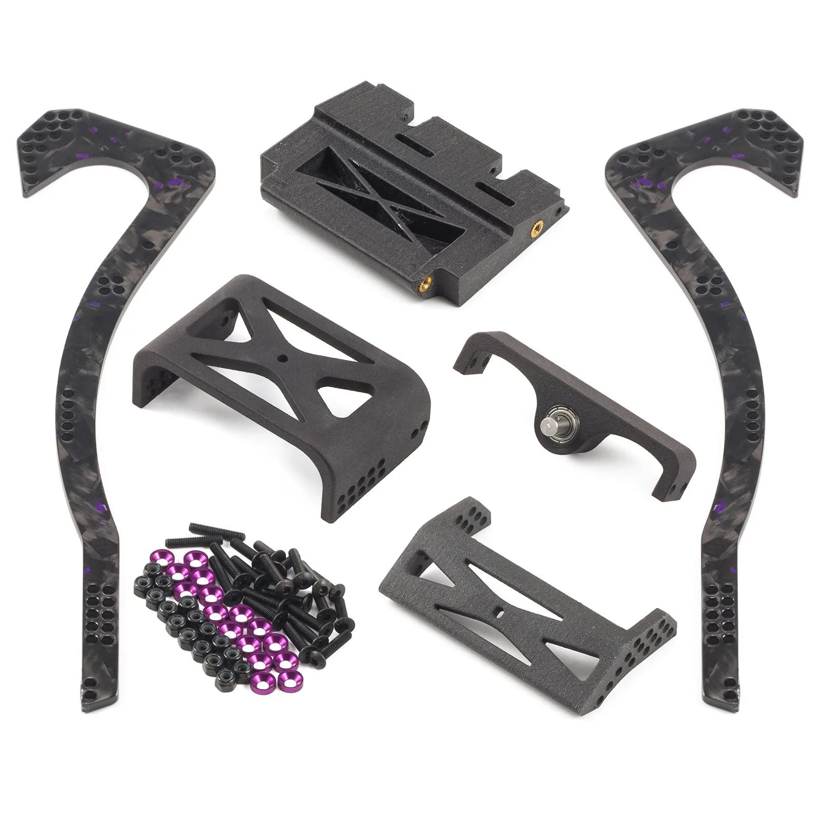 Carbonfaser-Glatt-Criminal-LCG-Chassis-Kit und Link-Kit für 1/10 RC Rock Crawler Capra Offset Aluminium-Portalachsen-Komplett-Rigs – Detail 1