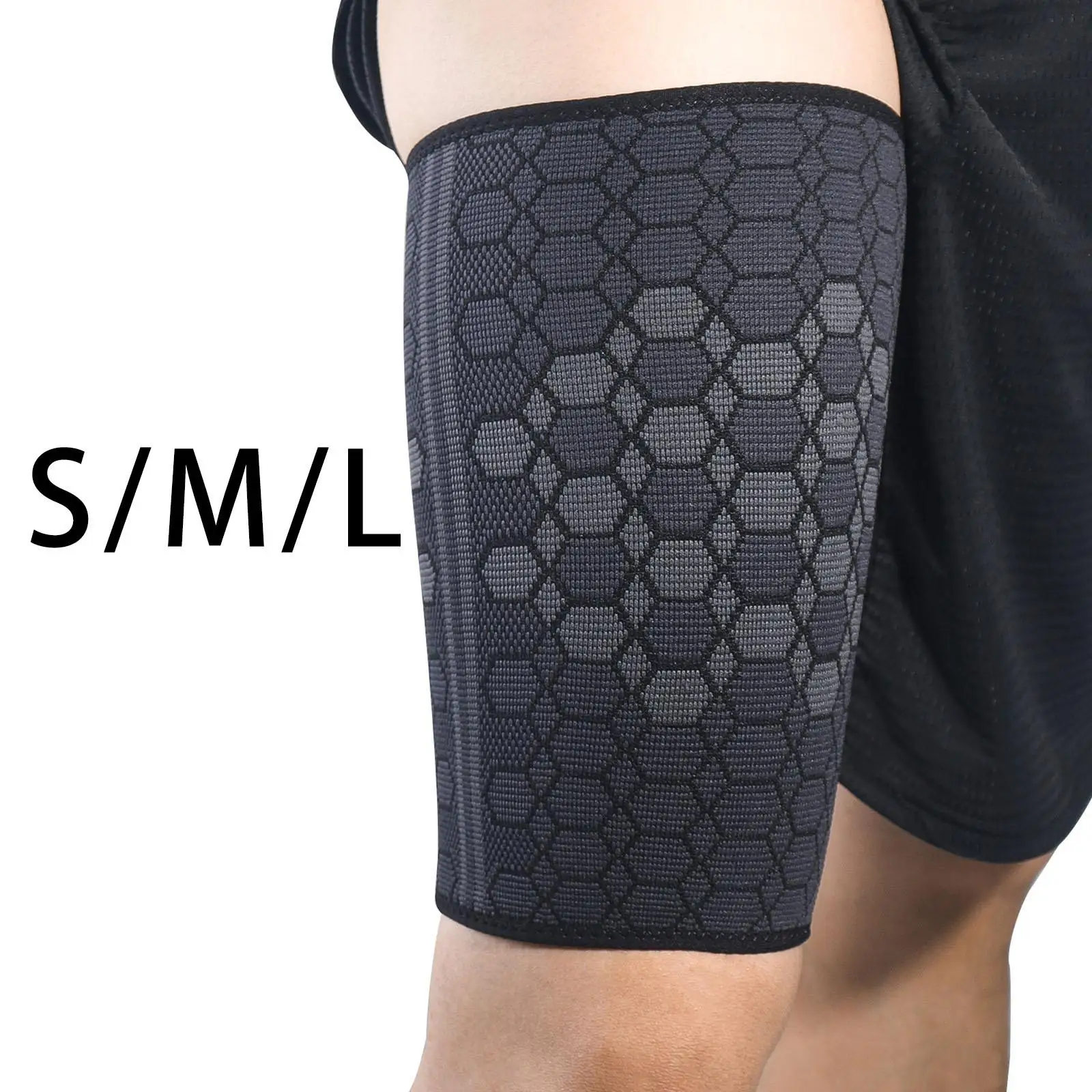 Thigh Compression Sleeve Hamstring Compression Sleeve Stretch Thigh Protector Non Slip Upper Leg Sleeve for Cycling Women Men