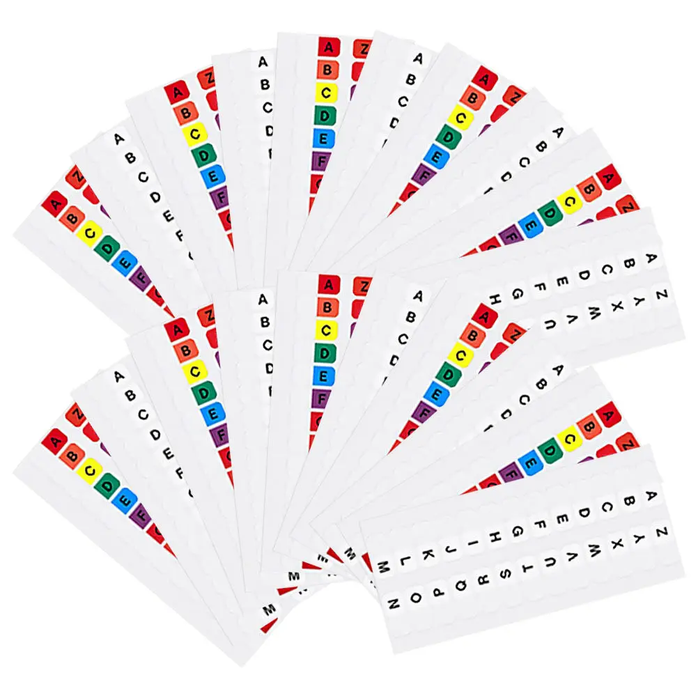 20Sets A-Z Alphabet Index Tabs Waterproof PVC Sticky Letters for School Office Bookmarks Notebook Page Markers Organizing