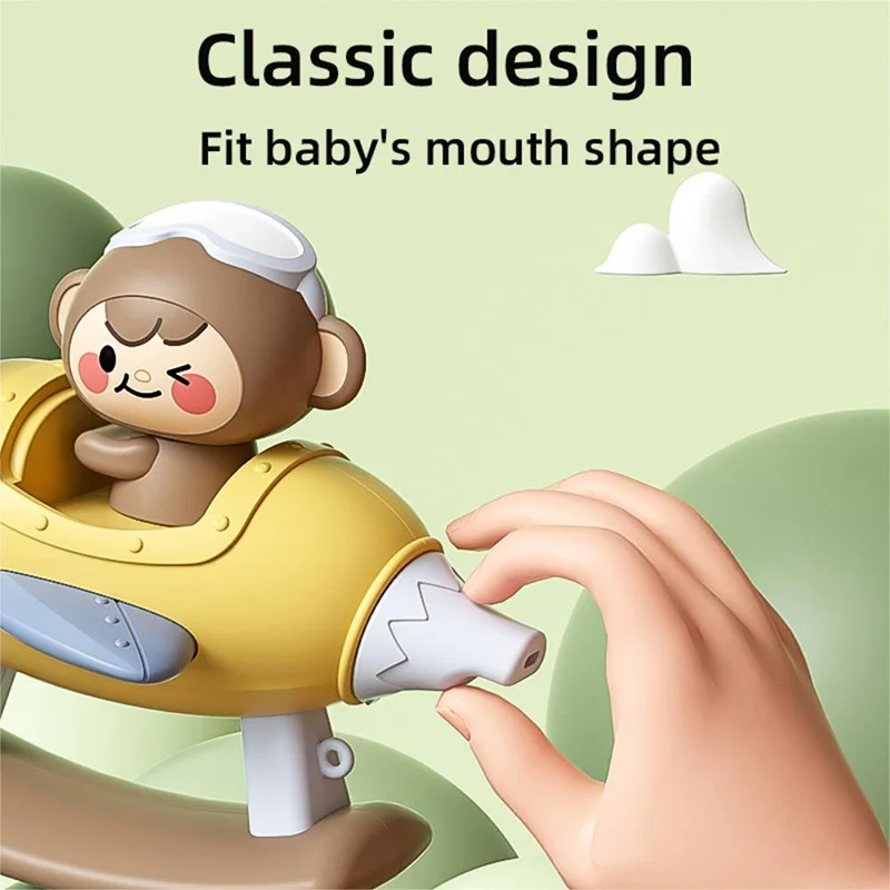 Children's Whistle Small Aircraft Baby Montessori Cartoon Music Puzzle Toy Comfortable Children's Magic Rotating Instrument Toys