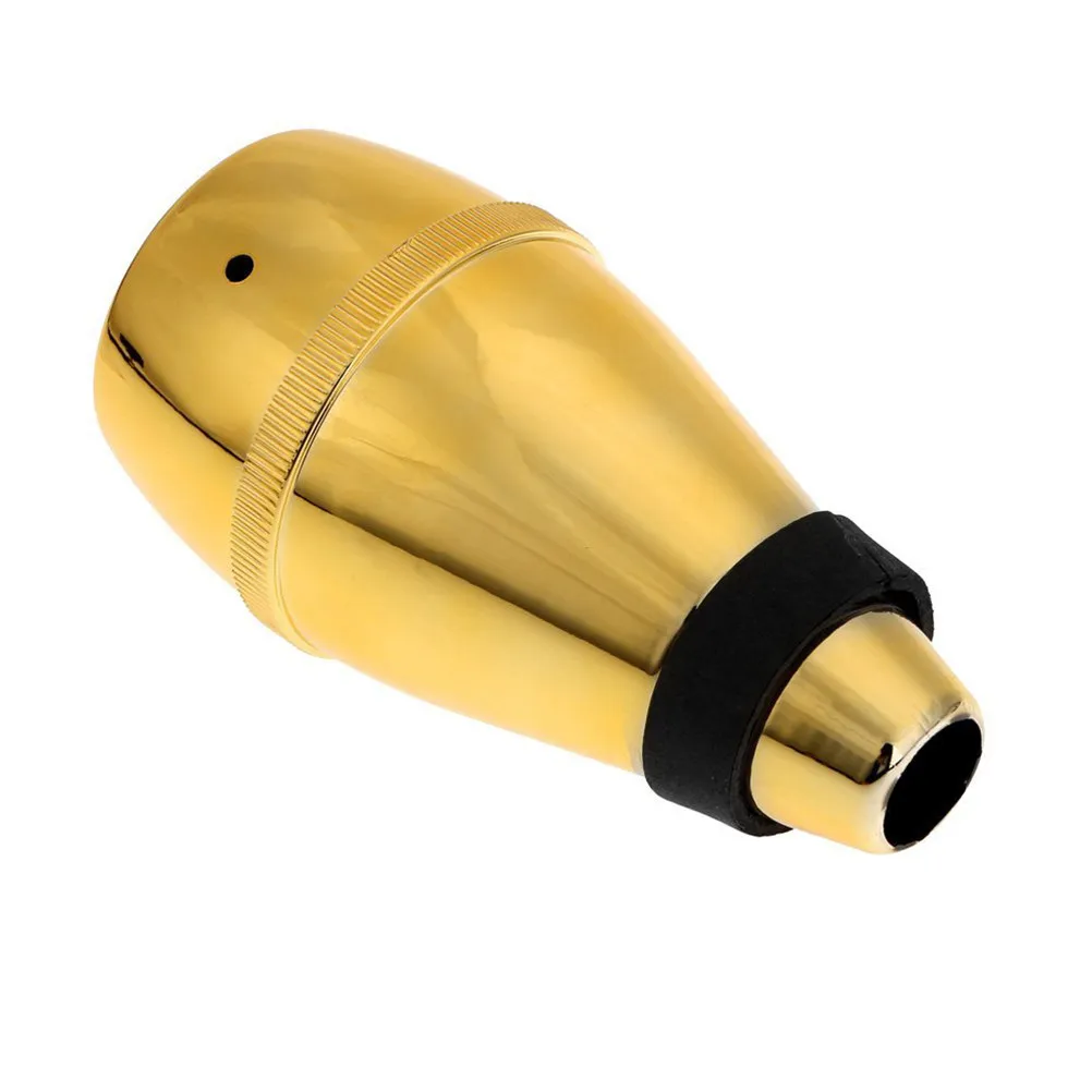 Golden Lightweight Plastic Trumpet Mute for Silent Practice Ensures Quiet Environment during Tricky Passages 13.5x7x7cm Trumpet