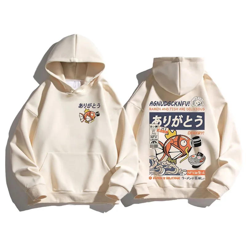 Sudadera con capucha de Anime japonés Harajuku para hombre, ropa de calle informal de alta calidad, Jersey extragrande Unisex, patrón estampado de