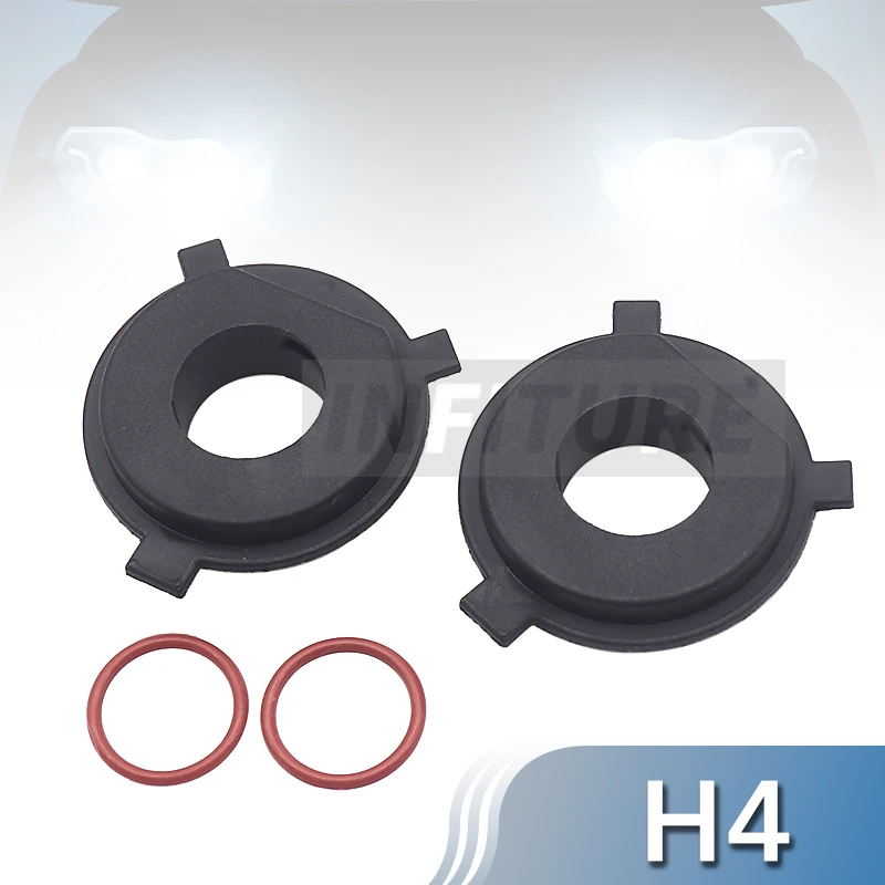 2Pcs H4 Car LED Headlight Bulb Base Adapter Socket Holder Head Lamp Retainers