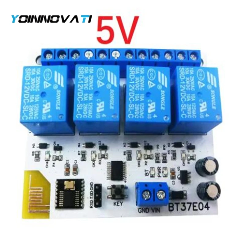BT37E04 4Ch DC 5V/12V For Android BT-Compatible Relay 2.4G RF Remote control IOT Module Command customization Switch
