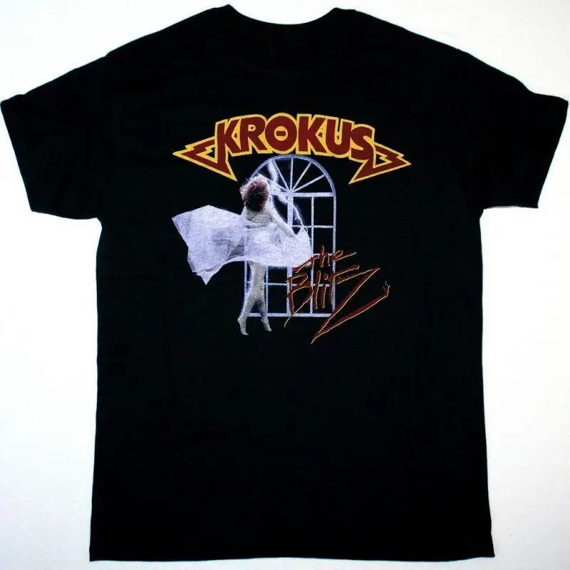 KROKUS THE BLITZ TOUR Best Rock T shirts Cotton  KN
