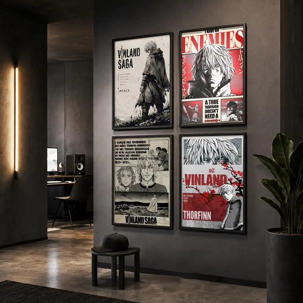 V-Vinland Saga Anime Retro Poster HD Home Wall Stickers House Hallway Living Room Bedroom Bar Office Decor Art Prints
